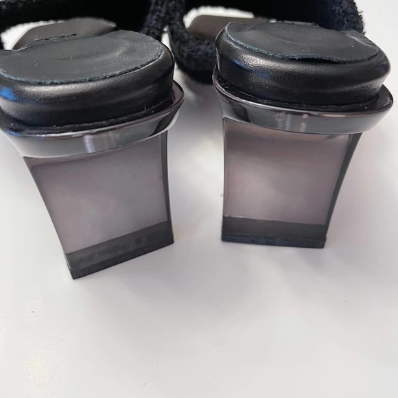 NWOB MIISTA London Wendy Black Towel Mule Sandals Size 37 Shoes Square Toe - Picture 9 of 11